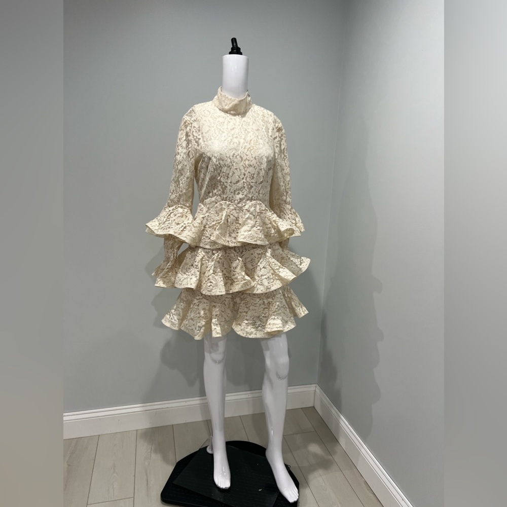 $1550 ZIMMERMANN Tama Tiered Lace Mini Dress size 2/us 8 - Picture 5 of 8